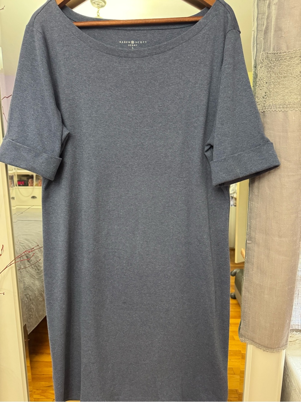 Karen Scott Heather Navy Casual Tee